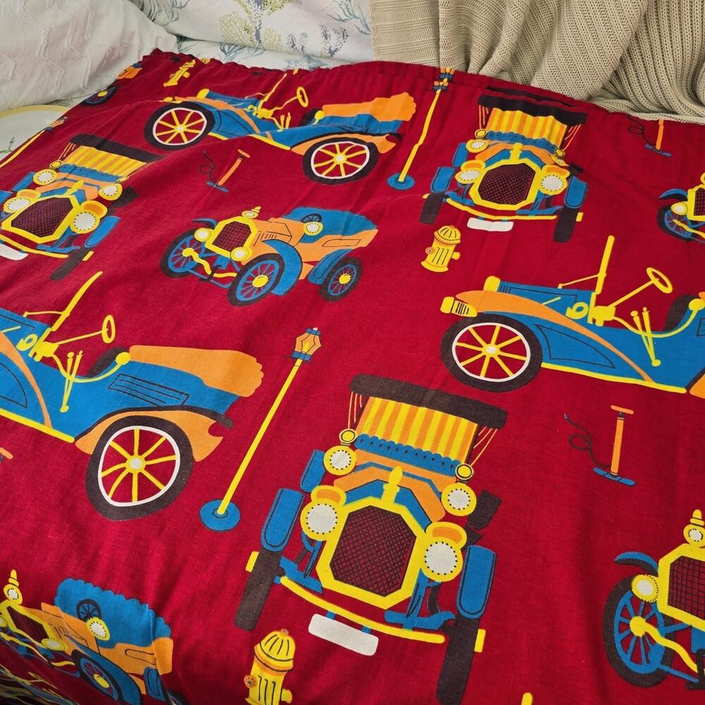 4 Vintage 70s Old Time Automobile Custom Pinch Pleat Curtain Panels Drapes 43x65